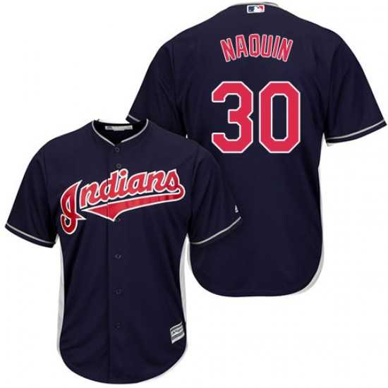Youth Indians 30 Tyler Naquin Navy Cool Base Jersey Dzhi